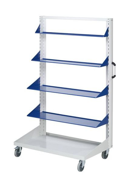 Étagères de voiture de base ANKE droites; 1250x450x1950 mm; RAL 7035/5010; avec 1x étagère droite 160 mm; 1x étagère droite 250 mm; 2x étagères droites 350 mm