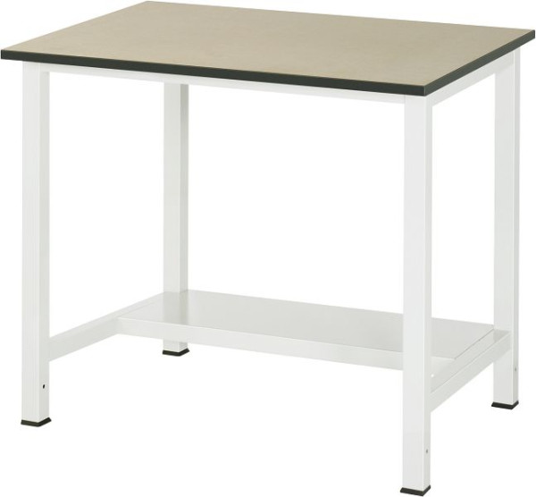 Table de travail RAU série 900, L1000xP800xH825mm, plan de travail en MDF (panneau de fibres de moyenne densité), épaisseur 22mm, avec étagère en bas, profondeur 320mm, 03-900-3-F22-10.12