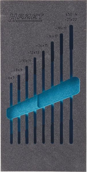 Insert en mousse souple Hazet à 2 composants, pour 163-95/8, dimensions / longueur : 342 mm x 172 mm, 163-95L