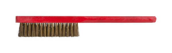 KS Tools Brosse à main BRONZEplus, fil de bronze étain, ondulé, 3 rangées, 963.9584