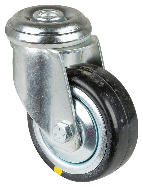 Roulettes BS Roulettes pour appareils lourds, largeur 30 mm, Ø80 mm, jusqu'à 80 kg, caoutchouc gris, conductrices d'électricité, roulements à billes, lot de 2, C101.A89.080
