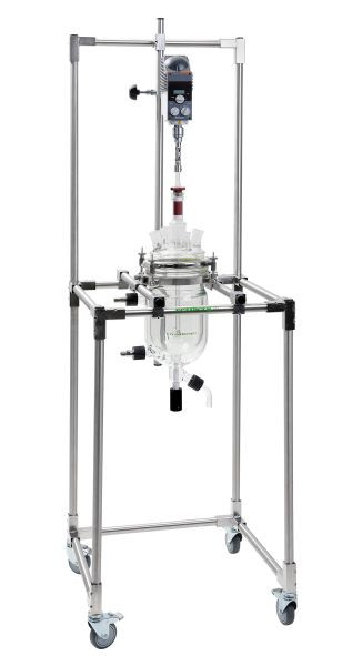 Cadre mobile Rettberg pour récipients de réaction jusqu'à 6 litres, avec support de bride NW 200, acier inoxydable, 134291120