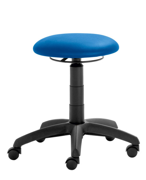 Tabouret Mayer Sitzmöbel , structure noire, anneau de déclenchement, siège rembourré, bleu caraïbe, 1282S_RI_30565