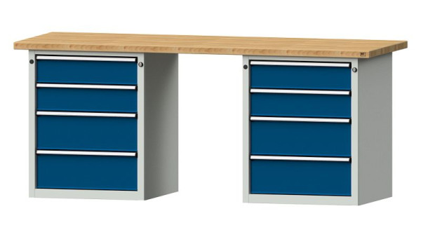 Établis ANKE Établi combiné, modèle 840 V, 2000 x 700 x 840 mm, RAL 7035/5010, BMP 40 mm, 415.096