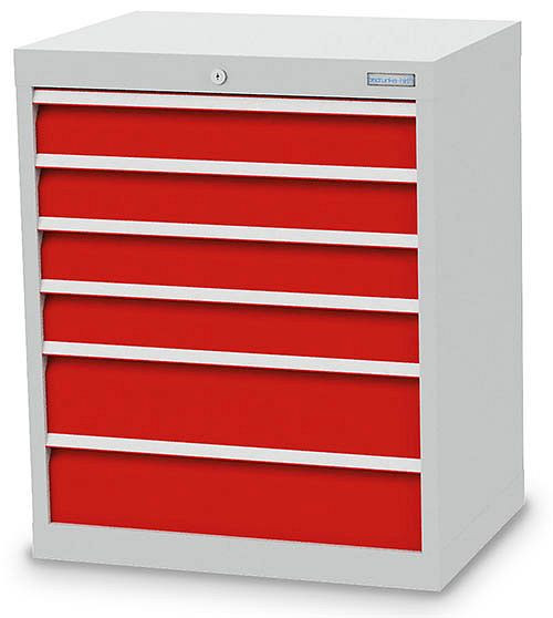 Armoire à tiroirs Bedrunka+Hirth, profondeur 500 mm, R 24-16, 680 x 500 x 819 mm, 6 x tiroirs (4x 100 VA, 2x 150 VA), capacité de charge 50 kg, 68 420