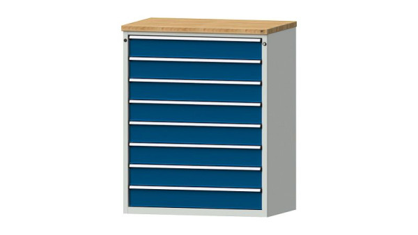 Armoire à tiroirs pour établis ANKE, modèle 4002 V, 1065 x 700 x 1320 mm, RAL 7035/5010, BMP 40 mm, 611.503