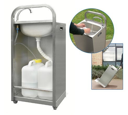 Lave-mains mobile SOFINOR, sans chauffe-eau instantané, vasque étirée rectangulaire, 400 x 250 x 140 mm, LMASWA