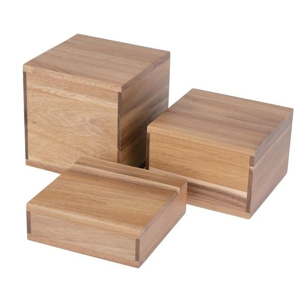 Olympia Frames Contremarches en bois d'acacia (Ensemble de 3) DF875