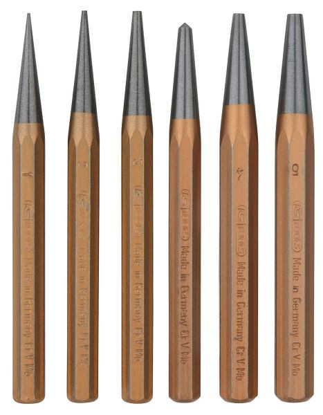 Jeu de poinçons KS Tools, 6 pièces dans un sachet en plastique, 162.2126