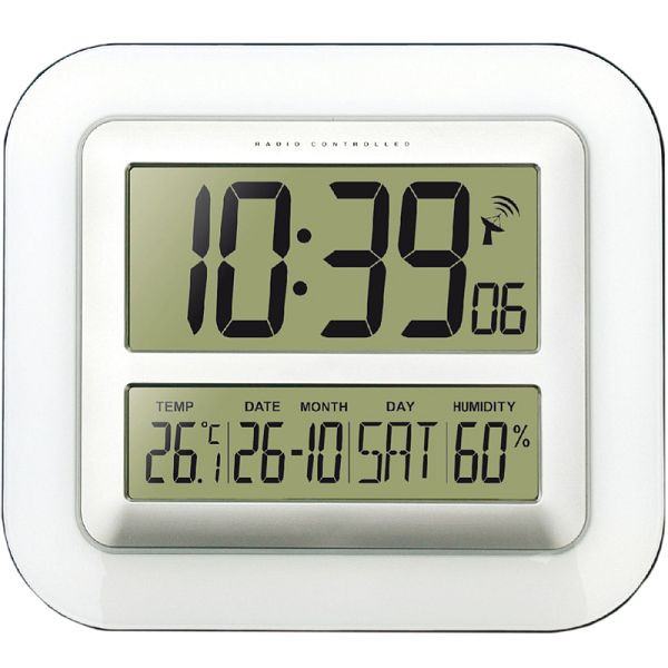 Horloge murale radiocommandée Technoline DCF-77 avec possibilité de réglage manuel, dimensions (LxHxP): 276 x 195 x 27 mm, WS 8006