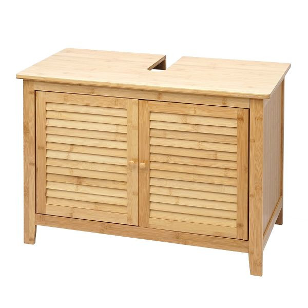Meuble vasque Mendler HWC-B18, meuble de salle de bain, bambou, 60x80x40cm, 69320