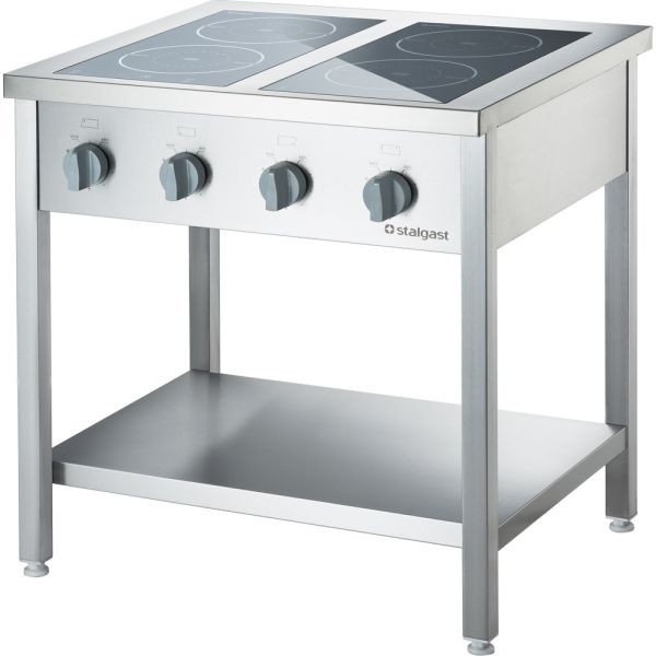 Cuisinière à induction en acier inoxydable Stalgast série 700 - 4 brûleurs (4x3,5), FS400214S