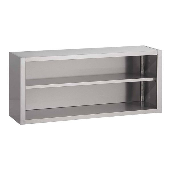 Armoire murale ouverte Gastro-Inox en acier inoxydable AISI 430 1200x400x600mm, avec étagère réglable, 303.132