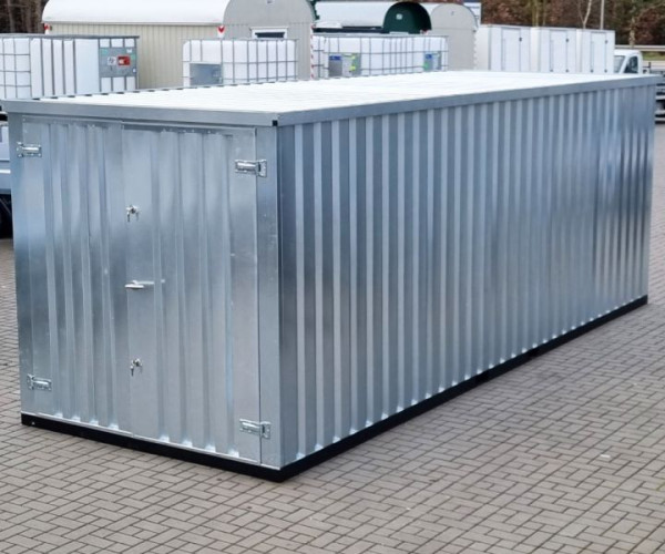 LagerContainerXXL Conteneur de stockage de 6 mètres avec doubles portes, gris argenté, A8098