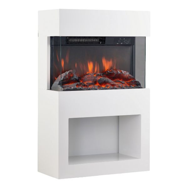 KAMINIO cheminée électrique HENRI blanc, avec chauffage, EF03-75-W