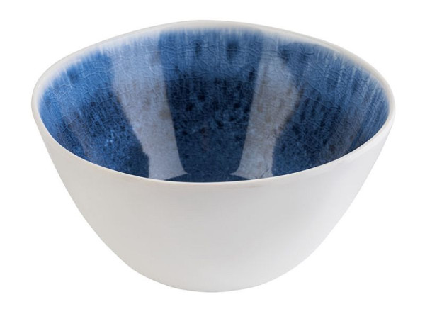 Bol APS -BLUE OCEAN-, Ø 15 cm, hauteur : 7,5 cm, mélamine, 0,6 litre, intérieur : décor, bleu, extérieur : blanc, 84677