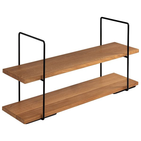 APS étagère 2 niveaux, 80 x 23 x 40,5 cm, set : 2 supports de buffet, 23 x 19 x 40,5 cm, 2 planches, 80 x 20 x 2 cm, bois de chêne (huilé), -PERFECTO LARGE-, 33301