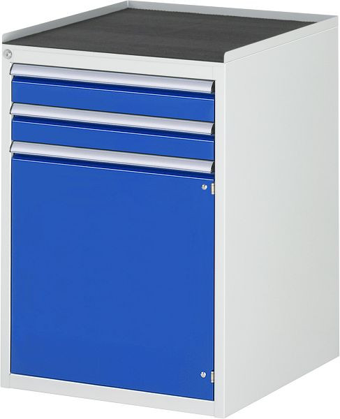 Armoire à tiroirs RAU série 7000, L580xP650xH825mm, tiroirs : 2xH90mm, porte battante H540mm, support métallique, 03-L5.7AR-MT.11