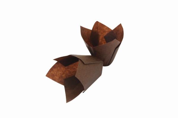 Moule à muffins Schneider marron tulipe, fond 50 mm, hauteur 95 mm, paquet de 1000, 122250