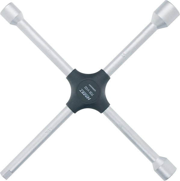Clé cruciforme Hazet, profil hexagonal extérieur, 17 x 19 x 22 x carré extérieur 12,5 = 1/2 pouce mm, poids : 1 332 kg, longueur totale : 380 mm, 705V-02