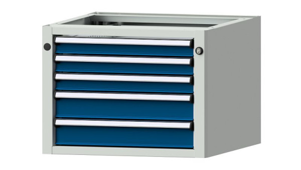 Armoire de base pour établis ANKE, modèle 1209 V, 570 x 615 x 420 mm, RAL 7035/5010, 402.014