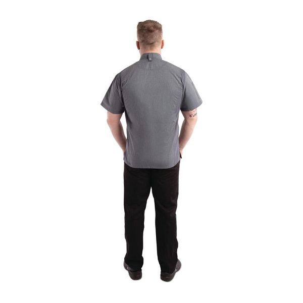 Chef Works Urban Springfield veste de chef unisexe avec fermeture éclair à manches courtes gris-bleu XS, BB267-XS