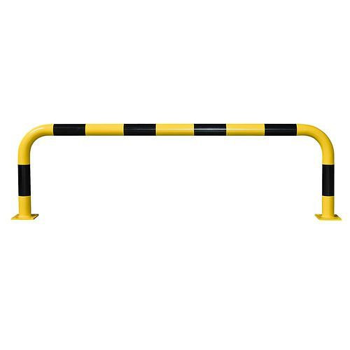 Support de protection contre les chocs Moravia, à cheviller, galvanisé à chaud, jaune, revêtu, rayures noires, Ø : 76 mm, H 600 mm, 311041