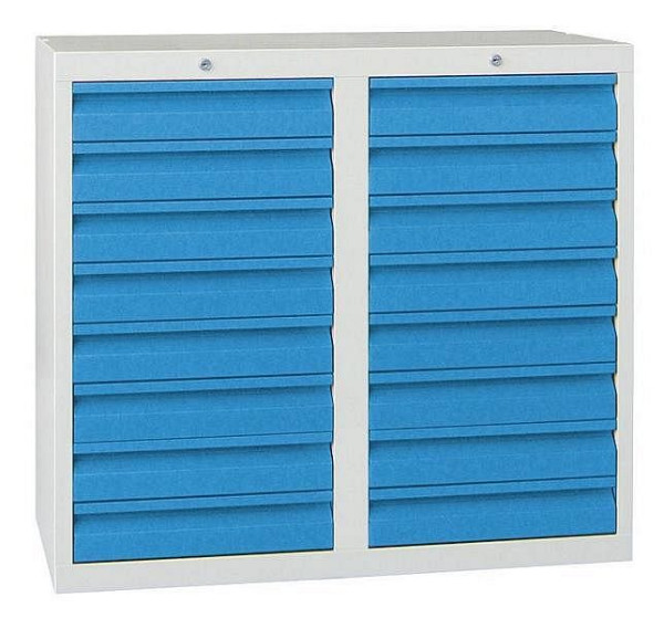 Guide coulissant pour armoire à tiroirs Pavoy, 900/1000/500, serrure à cylindre, 2 rangées, 16x100, 43445-100-000-512