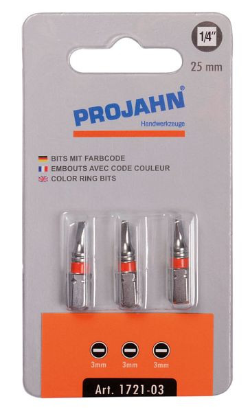 Embout marqué Projahn 1/4" L25 mm fente 5mm 3-pack, 1723-03