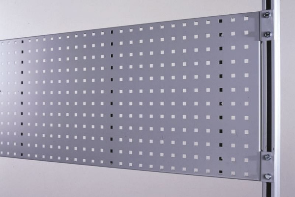 Plaque perforée KLW, 1500 x 450 mm, L x H avec supports à visser pour superstructures d'établi, ABLPC-1500-450