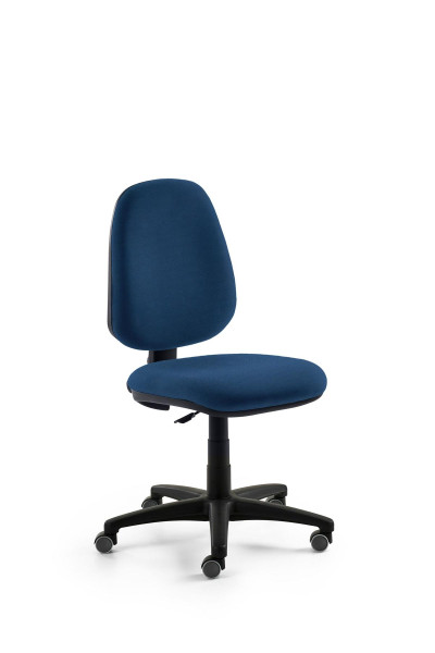 Chaise pivotante Mayer Sitzmöbel , structure noire, avec roulettes souples pour sols durs, bleu foncé, 2211S_RO_30326
