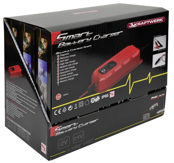 Kraftwerk Display chargeur de batterie 12/24V 7A, 6 pièces, 31313D