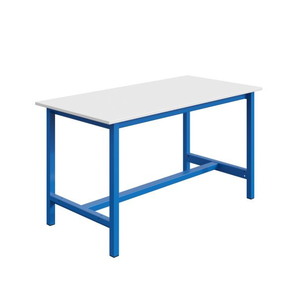 Etabli SOFAME PTH L 1500 x P 750 x H 828 mm, plan de travail mélamine 28 mm, bleu ciel RAL 5015, W010020043BI