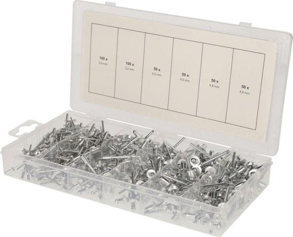 Gamme Brilliant Tools de rivets aveugles, 400 pièces, 2,4 - 3,2 - 4 - 4,8 mm, BT066950