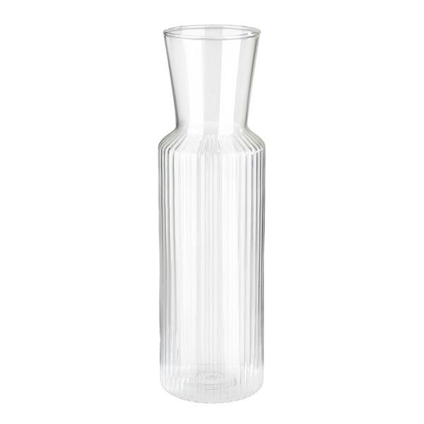 Carafe en verre APS -LINES-, Ø 8 cm, hauteur : 27 cm, 0,9 litre, verre, couvercle en liège, 10738