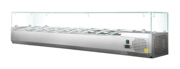 Vitrine réfrigérée de comptoir gel-o-mat avec plateau en verre, modèle ESL3861, capacité 6 x 1/4 GN, GPTA1400.6.4