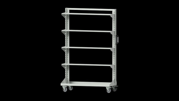 Chariot de base pour établis ANKE, modèle 651, 1250 x 450 x 1950 mm (AM 1211), RAL 7035, 962.181