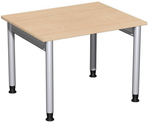 Bureau geramöbel réglable en hauteur, 1000x800x680-820, hêtre/argent, N-657144-BS