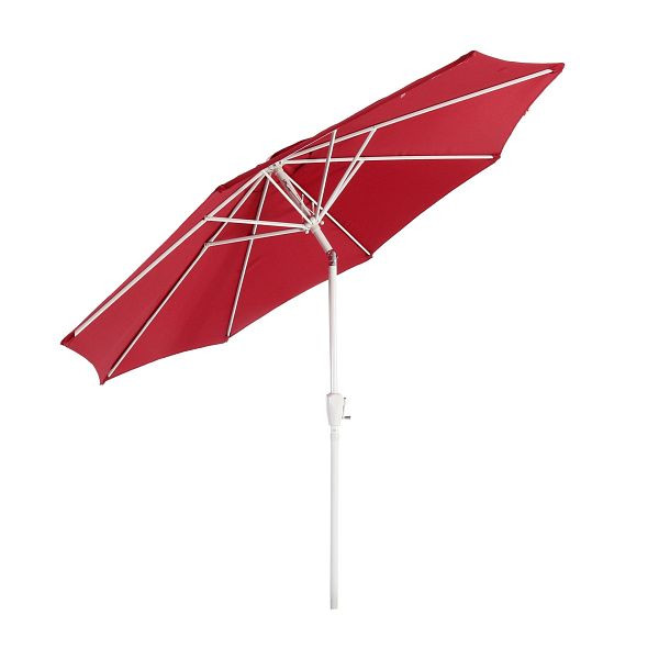 Parasol Mendler N18, parasol de jardin, Ø 2,7m inclinable polyester/aluminium 5kg, rouge, 17222