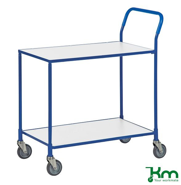 Chariot de table Kongamek, 4 roulettes, 2 avec freins, Bleu, KM3730-6B