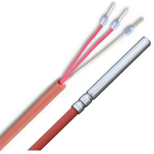 Sonde de température Environ PT100 3 fils avec câble en silicone jusqu'à 250°C, enroulé étanche à l'humidité, ENKBTFPT100200S3L