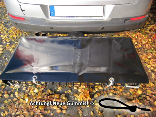 Bâche polyvalente pour sac arrière, couleur noire, avec caoutchoucs d'extension pour porte-bagages arrière de taille 1000 x 600 mm, 900363