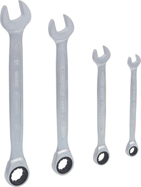 KS Tools GEARplus jeu de clés mixtes à cliquet, 4 pièces 10-19 mm, 503.4204