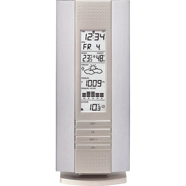 Station météo Technoline, radio-réveil DCF-77 avec possibilité de réglage manuel, dimensions : 99 x 220 x 32 mm, WS 7394