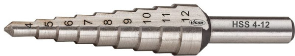 Foret étagé VIGOR HSS, 4 - 12 mm, V2394
