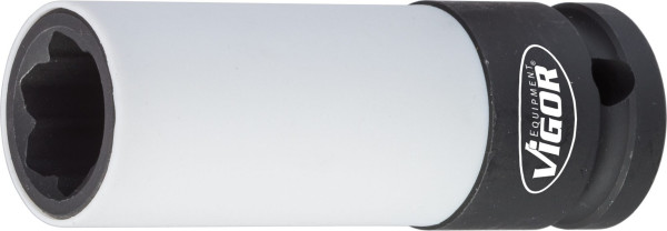 VIGOR Clé à chocs, insert de clé à douille, MERCEDES-BENZ, carré creux 12,5 mm (1/2 pouce), boulons de roue profil spécial hybride, 78 mm, V4309