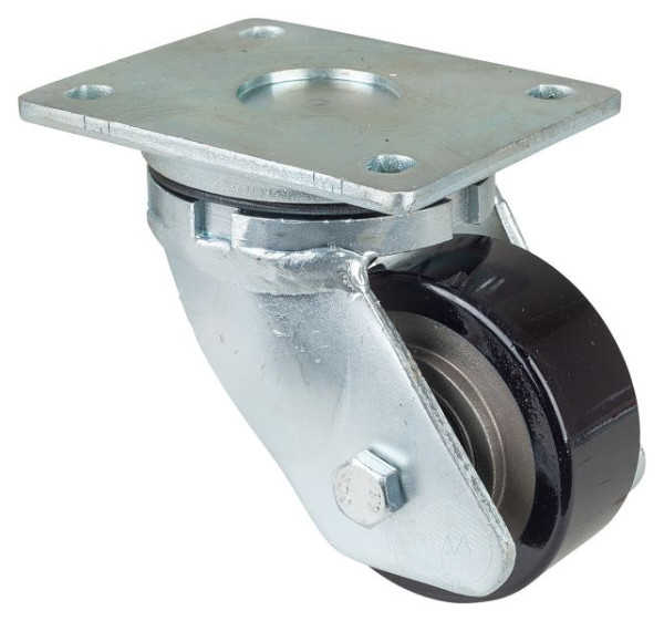 Roues BS Roulette robuste, largeur de roue 40 mm, Ø roue 100 mm, capacité de charge 290 kg, polyuréthane coulé 78 Shore A, corps de roue en fonte, roulements à billes, RR100.C11.101