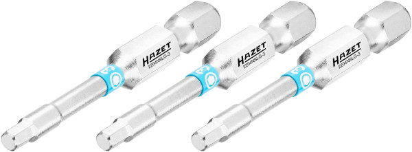 Embout Hazet, six pans plein 6,3 (1/4 pouce), profil à six pans creux, 3 mm, nombre d'outils : 3, version longue, ouverture de clé : 3 mm, 2204NSLG-3/3