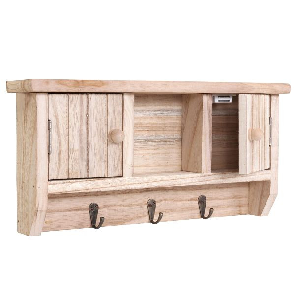 Mendler HWC-A48 clavier, boîte à clés clavier avec portes, bois massif, naturel, 60787