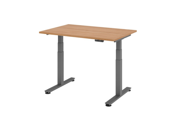 Hammerbacher bureau assis-debout électrique 120x80cm noyer, VXDSM12/N/G